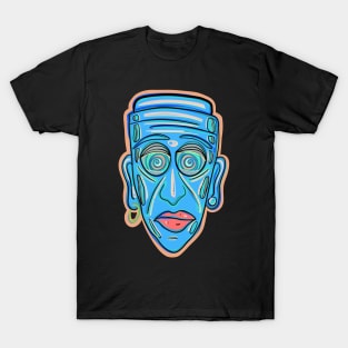 Abstract blue face T-Shirt